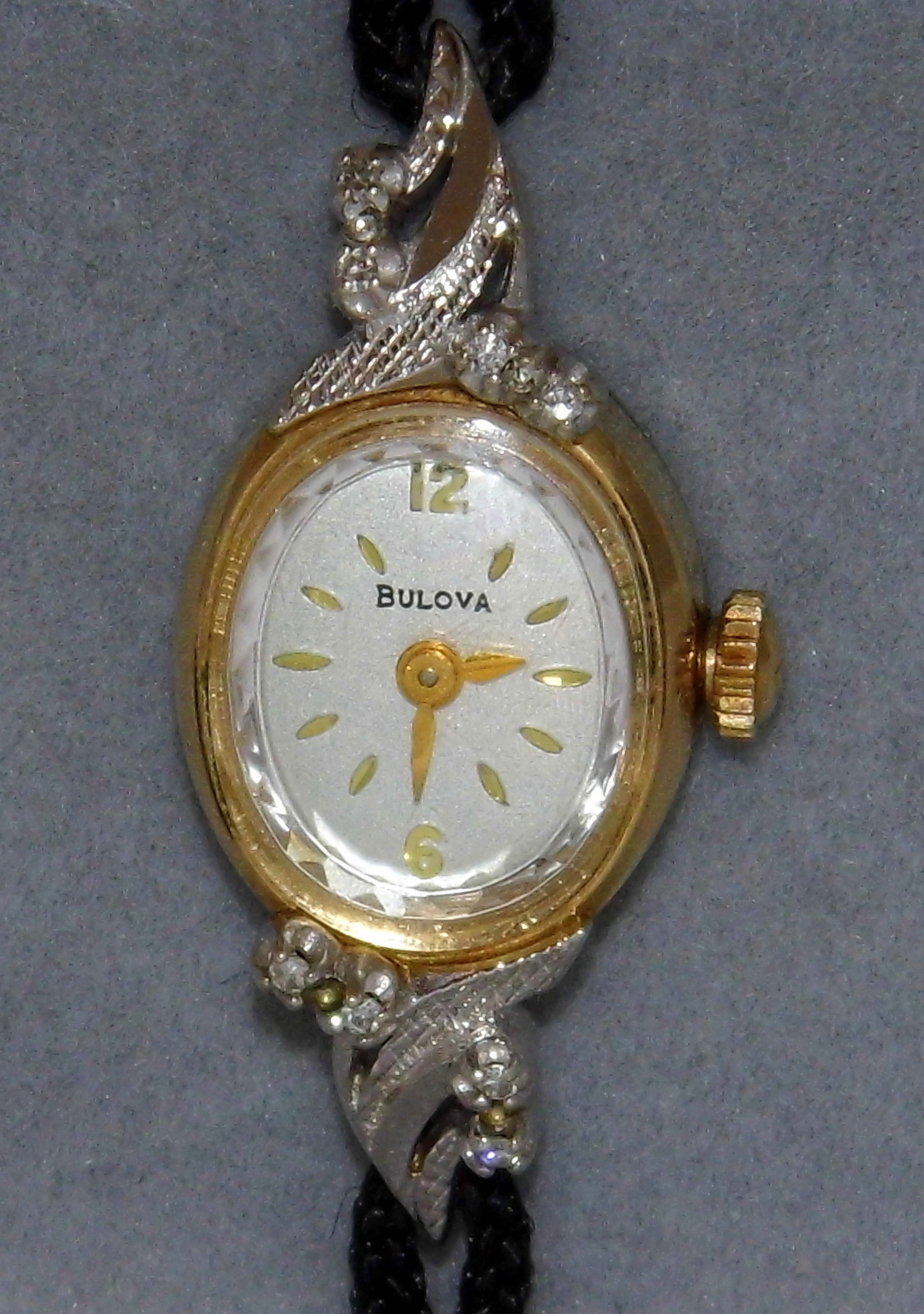 Vintage Ladies Bulova Wristwatch, 23 Jewel 5 BD Mechanical Wind-Up Movement, 10K RGP Case With Diamonds (26992891391)
